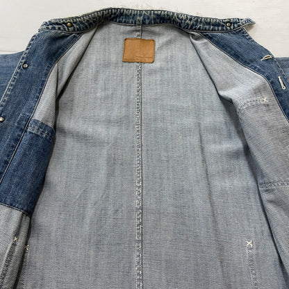 【現状渡し品】【メンズ】 JOUNAL STANDARD ジャーナル スタンダード USED PROCESSING NOCOLLAR COVERALL ユーズド 加工 ノーカラーカバーオール アウター 147-260830-sa-09-tei サイズ：M カラー：インディゴ 万代Net店