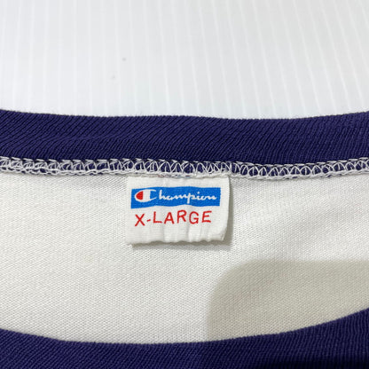 【中古品】【メンズ】 CHAMPION チャンピオン 80's PURDUE UNIVERSITY RINGER NECK TEE VINTAGE 80年代 パデュー大学 リンガー Tシャツ 半袖 トップス トリコタグ ヴィンテージ 145-260828-yo-11-teih サイズ：XL カラー：ホワイト 万代Net店