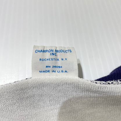 【中古品】【メンズ】 CHAMPION チャンピオン 80's PURDUE UNIVERSITY RINGER NECK TEE VINTAGE 80年代 パデュー大学 リンガー Tシャツ 半袖 トップス トリコタグ ヴィンテージ 145-260828-yo-11-teih サイズ：XL カラー：ホワイト 万代Net店