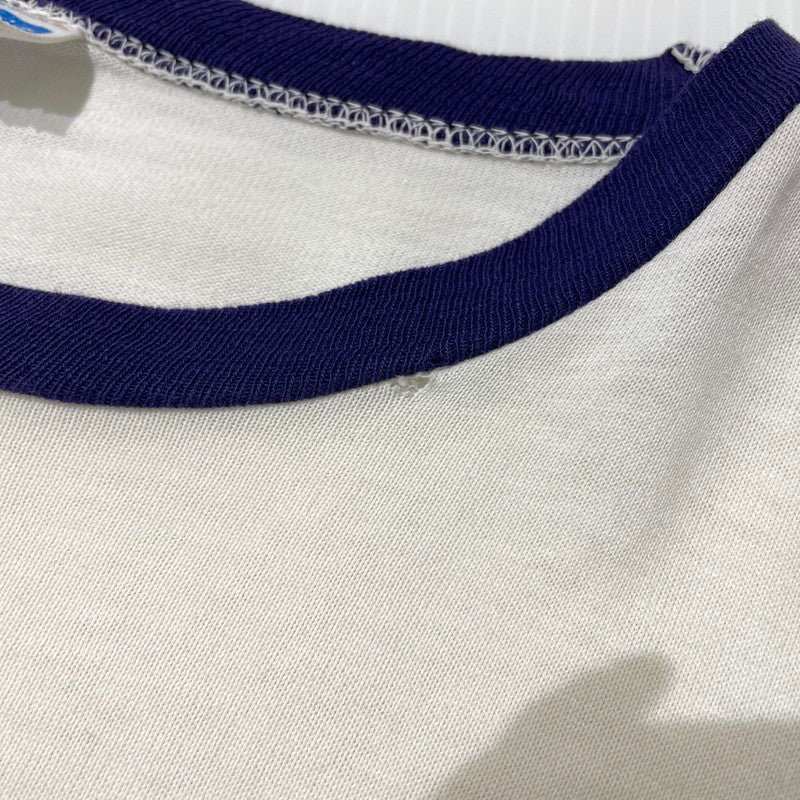 【中古品】【メンズ】 CHAMPION チャンピオン 80's PURDUE UNIVERSITY RINGER NECK TEE VINTAGE 80年代 パデュー大学 リンガー Tシャツ 半袖 トップス トリコタグ ヴィンテージ 145-260828-yo-11-teih サイズ：XL カラー：ホワイト 万代Net店