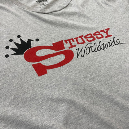 【中古品】【メンズ】 STUSSY ステューシー 90’s WORLDWIDE TEE 90年代 ワールドワイド Ｔシャツ 半袖 トップス 142-260618-sa-17-tei サイズ：XL カラー：グレー 万代Net店