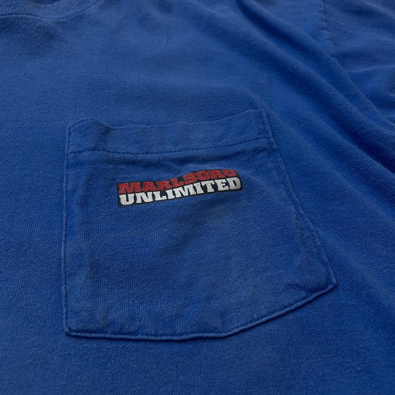 【中古品】【メンズ】 MARLBORO マルボロ UNLIMITED WOLF TEE アンリミテッド ウルフ Ｔシャツ 半袖 トップス 145-260615-sa-08-tei サイズ：フリーサイズ カラー：ブルー 万代Net店