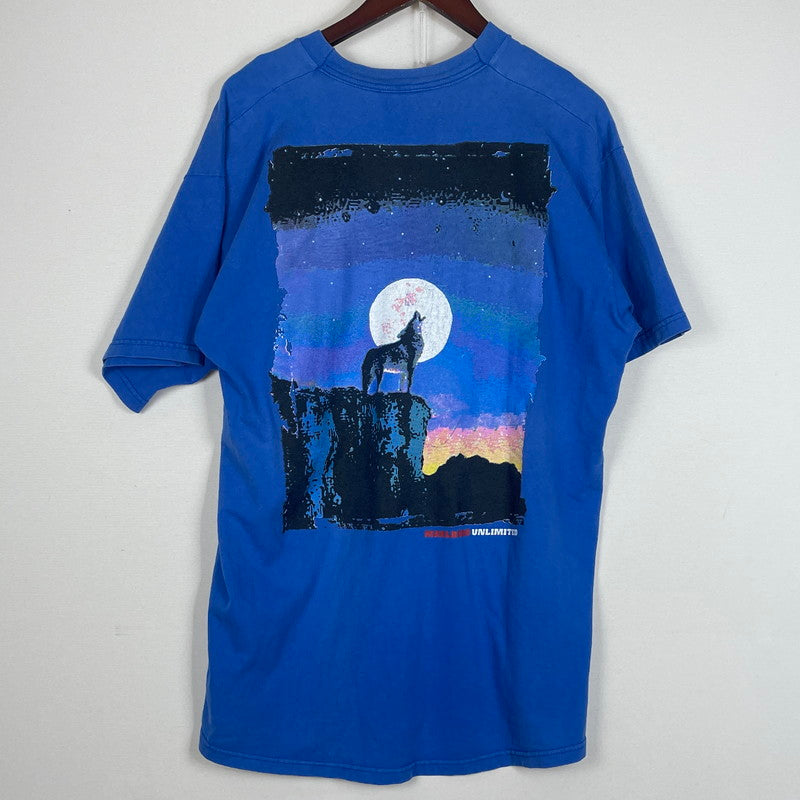 【中古品】【メンズ】 MARLBORO マルボロ UNLIMITED WOLF TEE アンリミテッド ウルフ Ｔシャツ 半袖 トップス 145-260615-sa-08-tei サイズ：フリーサイズ カラー：ブルー 万代Net店