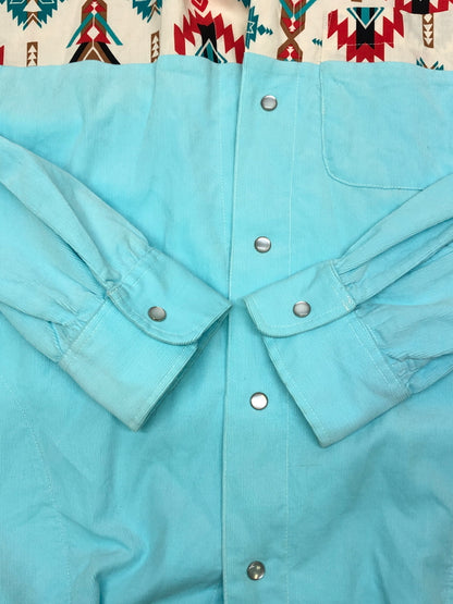 【中古品】【メンズ】 AiE エーアイイー Open Collar Corduroy Shirt オープンカラーコーデュロイシャツ トップス 140-260819-SH-16-hon サイズ：S カラー：ライトブルー 万代Net店