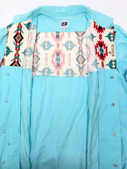 【中古品】【メンズ】 AiE エーアイイー Open Collar Corduroy Shirt オープンカラーコーデュロイシャツ トップス 140-260819-SH-16-hon サイズ：S カラー：ライトブルー 万代Net店