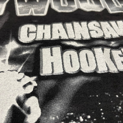 【中古品】【メンズ】 WACKO MARIA ワコマリア HOLLYWOOD CHAINSAW HOOKERS18 ハロー ウッド チェンソー 半袖 トップス 140-260615-sa-05-tei サイズ：XL カラー：ブラック 万代Net店