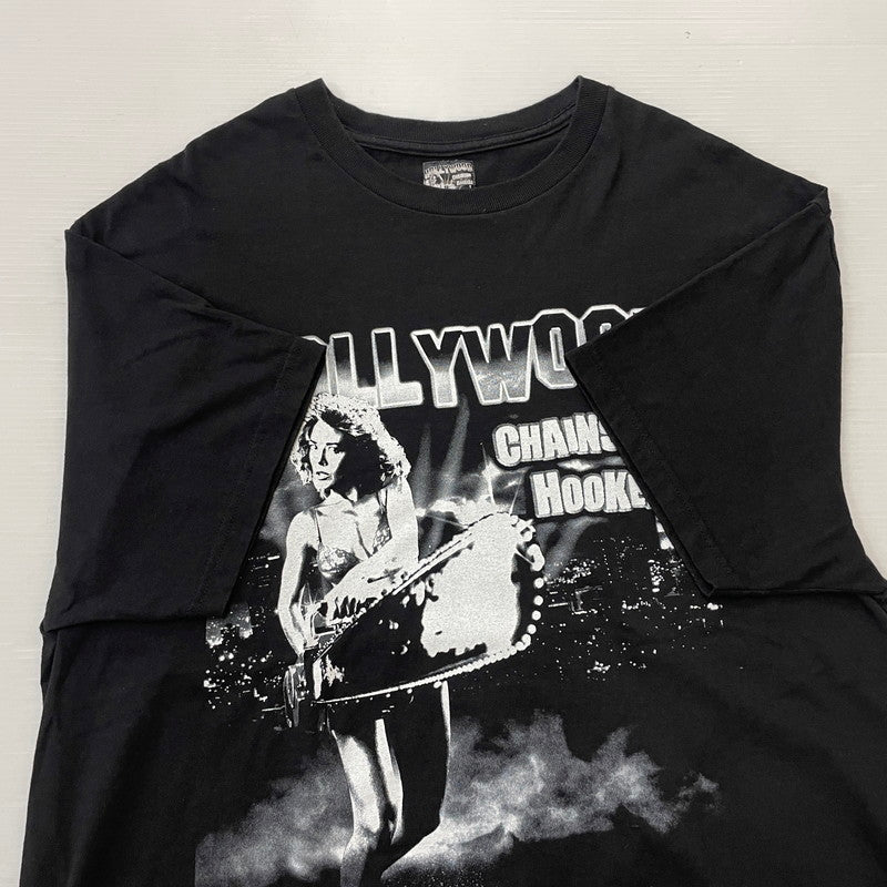 【中古品】【メンズ】 WACKO MARIA ワコマリア HOLLYWOOD CHAINSAW HOOKERS18 ハロー ウッド チェンソー 半袖 トップス 140-260615-sa-05-tei サイズ：XL カラー：ブラック 万代Net店