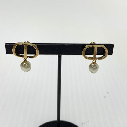 【中古品】【レディース】 Dior ディオール CD LOGO PEARL EARRINGS CDロゴ パールピアス アクセサリー イヤリング 182-260622-ko-11-tei カラー：ゴールドカラー 万代Net店