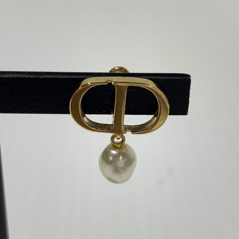 【中古品】【レディース】 Dior ディオール CD LOGO PEARL EARRINGS CDロゴ パールピアス アクセサリー イヤリング 182-260622-ko-11-tei カラー：ゴールドカラー 万代Net店