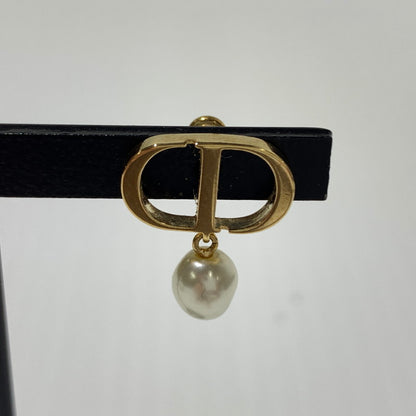 【中古品】【レディース】 Dior ディオール CD LOGO PEARL EARRINGS CDロゴ パールピアス アクセサリー イヤリング 182-260622-ko-11-tei カラー：ゴールドカラー 万代Net店