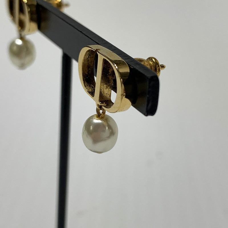 【中古品】【レディース】 Dior ディオール CD LOGO PEARL EARRINGS CDロゴ パールピアス アクセサリー イヤリング 182-260622-ko-11-tei カラー：ゴールドカラー 万代Net店