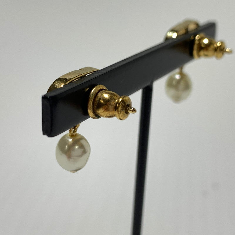 【中古品】【レディース】 Dior ディオール CD LOGO PEARL EARRINGS CDロゴ パールピアス アクセサリー イヤリング 182-260622-ko-11-tei カラー：ゴールドカラー 万代Net店