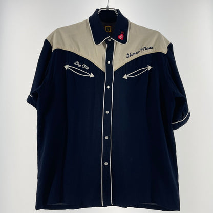 【中古品】【メンズ】 HUMANMADE ヒューマンメイド WEATERN SHIRT HM23SH014 ウェスタン シャツ 半袖 トップス 142-260617-sa-03-tei サイズ：M カラー：ネイビー 万代Net店