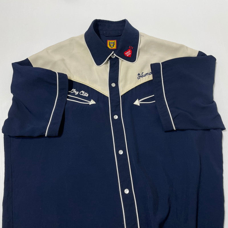 【中古品】【メンズ】 HUMANMADE ヒューマンメイド WEATERN SHIRT HM23SH014 ウェスタン シャツ 半袖 トップス 142-260617-sa-03-tei サイズ：M カラー：ネイビー 万代Net店