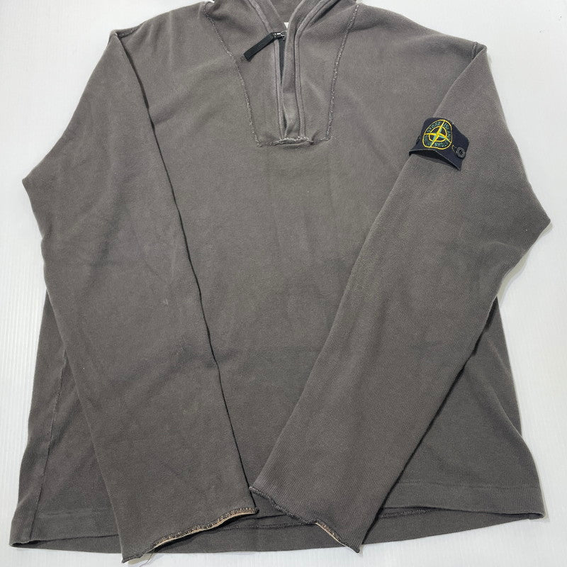 【中古品】【メンズ】 STONE ISLAND ストーン アイランド 00's HALF ZIP SWEAT 2000年 ハーフ ジップ スウェット 長袖 トップス 141-260617-sa-01-tei サイズ：L カラー：グレー 万代Net店