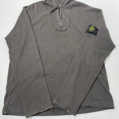 【中古品】【メンズ】 STONE ISLAND ストーン アイランド 00's HALF ZIP SWEAT 2000年 ハーフ ジップ スウェット 長袖 トップス 141-260617-sa-01-tei サイズ：L カラー：グレー 万代Net店