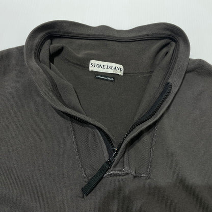 【中古品】【メンズ】 STONE ISLAND ストーン アイランド 00's HALF ZIP SWEAT 2000年 ハーフ ジップ スウェット 長袖 トップス 141-260617-sa-01-tei サイズ：L カラー：グレー 万代Net店