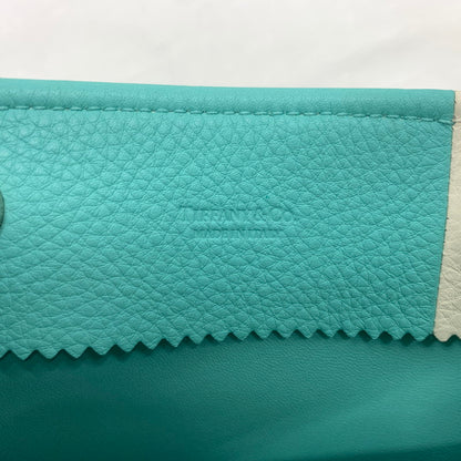 【中古品】【メンズ/レディース】 Tiffany & Co. ティファニー バイカラー2WAY トートバッグ カバン カラーブロック レザーバッグ 180-260622-ko-01-tei カラー：ホワイト/ブルー 万代Net店