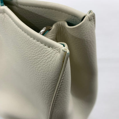 【中古品】【メンズ/レディース】 Tiffany & Co. ティファニー バイカラー2WAY トートバッグ カバン カラーブロック レザーバッグ 180-260622-ko-01-tei カラー：ホワイト/ブルー 万代Net店