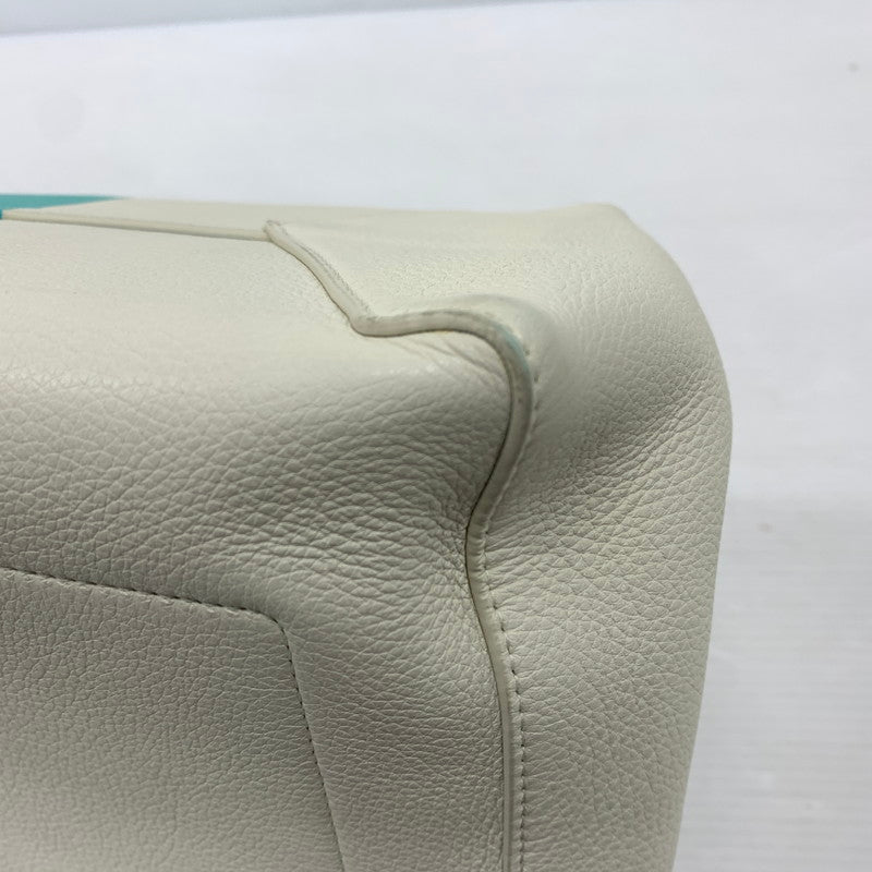 【中古品】【メンズ/レディース】 Tiffany & Co. ティファニー バイカラー2WAY トートバッグ カバン カラーブロック レザーバッグ 180-260622-ko-01-tei カラー：ホワイト/ブルー 万代Net店