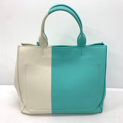 【中古品】【メンズ/レディース】 Tiffany & Co. ティファニー バイカラー2WAY トートバッグ カバン カラーブロック レザーバッグ 180-260622-ko-01-tei カラー：ホワイト/ブルー 万代Net店