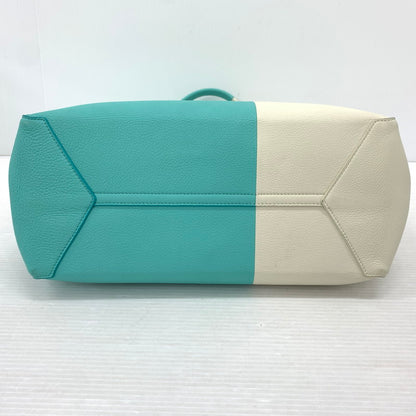 【中古品】【メンズ/レディース】 Tiffany & Co. ティファニー バイカラー2WAY トートバッグ カバン カラーブロック レザーバッグ 180-260622-ko-01-tei カラー：ホワイト/ブルー 万代Net店