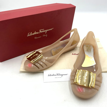 【現状渡し品】【レディース】 Salvatore Ferragamo サルヴァトーレ・フェラガモ RUBBER PUMPS ラバーパンプス 靴 サンダルシューズ 167-260622-ko-21-tei サイズ：7 カラー：ベージュ 万代Net店