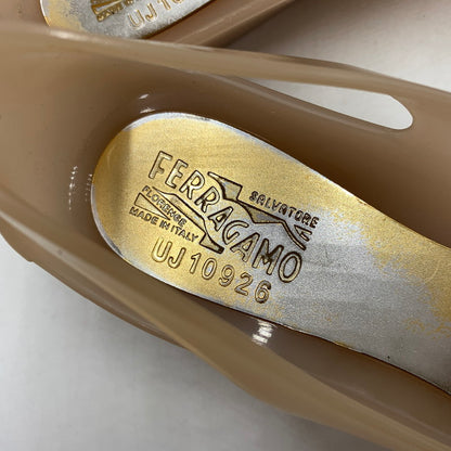 【現状渡し品】【レディース】 Salvatore Ferragamo サルヴァトーレ・フェラガモ RUBBER PUMPS ラバーパンプス 靴 サンダルシューズ 167-260622-ko-21-tei サイズ：7 カラー：ベージュ 万代Net店