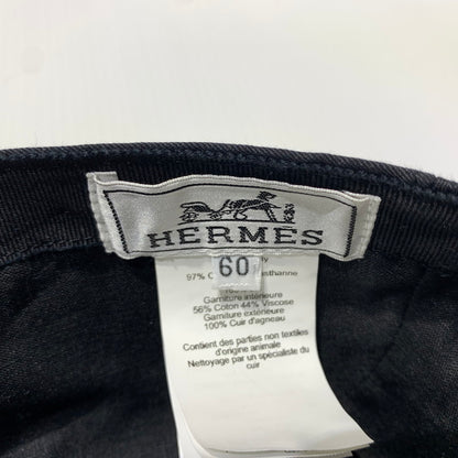 【中古品】【メンズ】 HERMES エルメス ROBOT COTTON CAP ロボット コットンキャップ 帽子 183-260622-ko-13-tei サイズ：60 カラー：ブラック 万代Net店