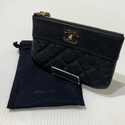 【中古品】【メンズ/レディース】 CHANEL シャネル LAMBSKIN MATELASSE POUCH ラムスキン マトラッセポーチ 財布 小物入れ 181-260622-ko-10-tei カラー：ブラック 万代Net店