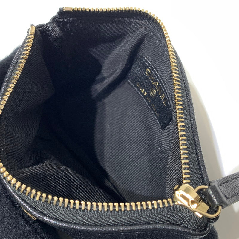 【中古品】【メンズ/レディース】 CHANEL シャネル LAMBSKIN MATELASSE POUCH ラムスキン マトラッセポーチ 財布 小物入れ 181-260622-ko-10-tei カラー：ブラック 万代Net店