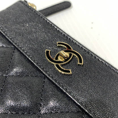 【中古品】【メンズ/レディース】 CHANEL シャネル LAMBSKIN MATELASSE POUCH ラムスキン マトラッセポーチ 財布 小物入れ 181-260622-ko-10-tei カラー：ブラック 万代Net店