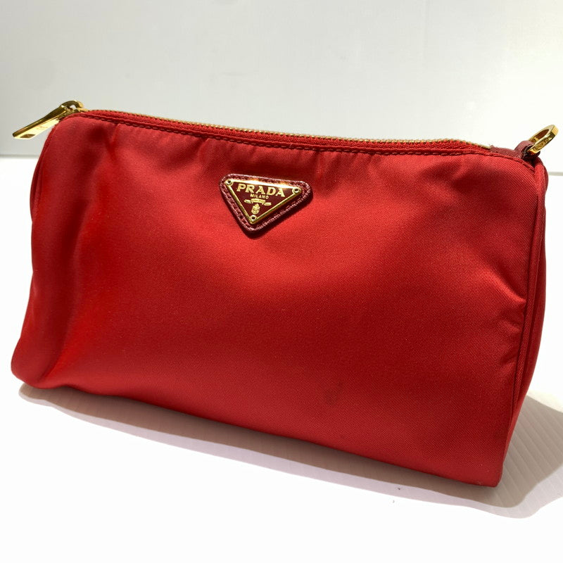 【現状渡し品】【メンズ/レディース】 PRADA プラダ NYLON POUCH ナイロンポーチ アクセサリー 小物入れ 182-260622-ko-12-tei カラー：レッド 万代Net店