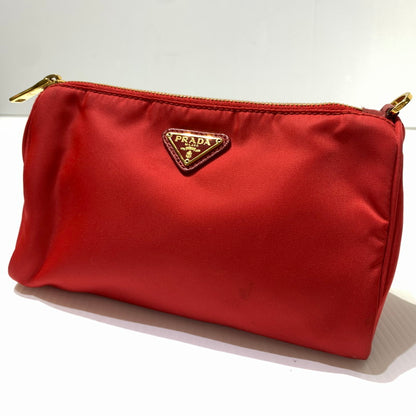 【現状渡し品】【メンズ/レディース】 PRADA プラダ NYLON POUCH ナイロンポーチ アクセサリー 小物入れ 182-260622-ko-12-tei カラー：レッド 万代Net店