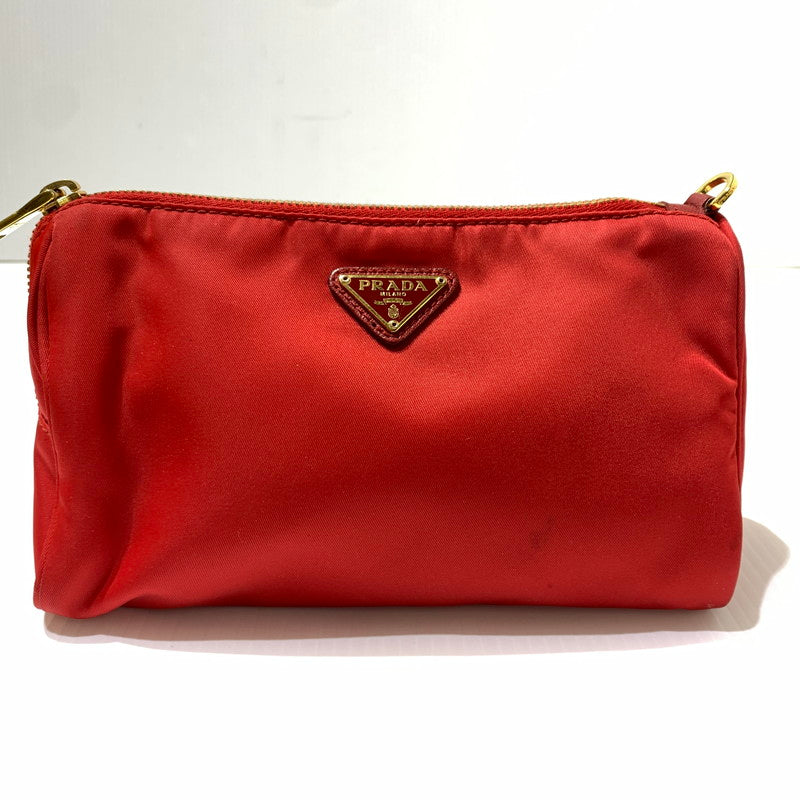 【現状渡し品】【メンズ/レディース】 PRADA プラダ NYLON POUCH ナイロンポーチ アクセサリー 小物入れ 182-260622-ko-12-tei カラー：レッド 万代Net店