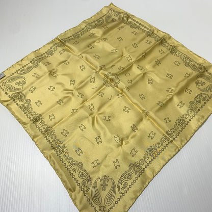 【中古品】【メンズ/レディース】 CELINE セリーヌ SILK SCARF 163W 2AWB8 11PE シルクスカーフ アクセサリー ハンカチーフ 183-260622-ko-08-tei カラー：イエロー系/ゴールド系 万代Net店