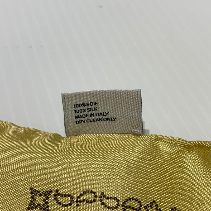 【中古品】【メンズ/レディース】 CELINE セリーヌ SILK SCARF 163W 2AWB8 11PE シルクスカーフ アクセサリー ハンカチーフ 183-260622-ko-08-tei カラー：イエロー系/ゴールド系 万代Net店