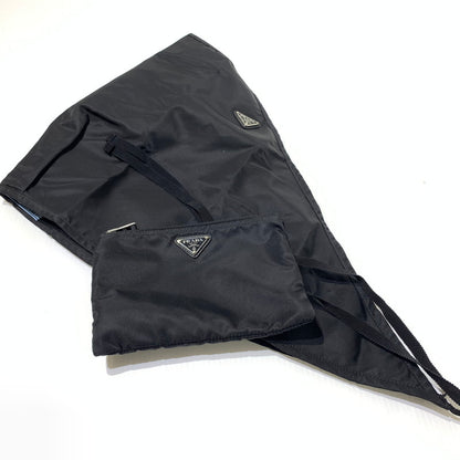 【中古品】【メンズ/レディース】 PRADA プラダ RENYLON SCARF ナイロン スカーフ アクセサリー 183-260622-ko-07-tei サイズ：110 カラー：ブラック 万代Net店