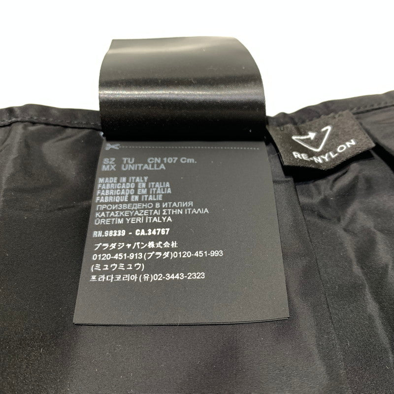 【中古品】【メンズ/レディース】 PRADA プラダ RENYLON SCARF ナイロン スカーフ アクセサリー 183-260622-ko-07-tei サイズ：110 カラー：ブラック 万代Net店