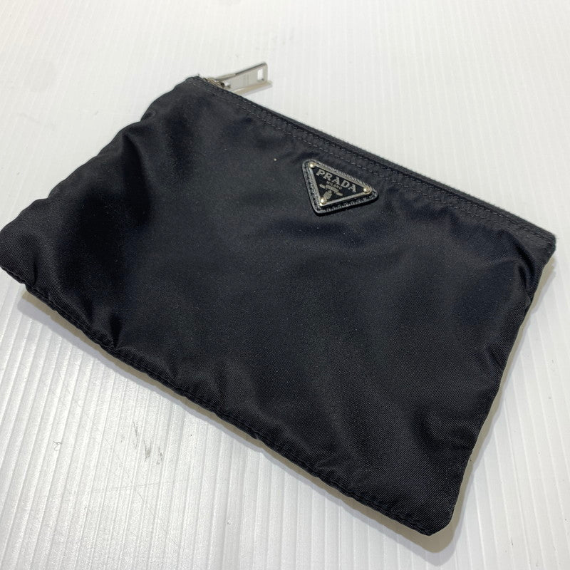 【中古品】【メンズ/レディース】 PRADA プラダ RENYLON SCARF ナイロン スカーフ アクセサリー 183-260622-ko-07-tei サイズ：110 カラー：ブラック 万代Net店