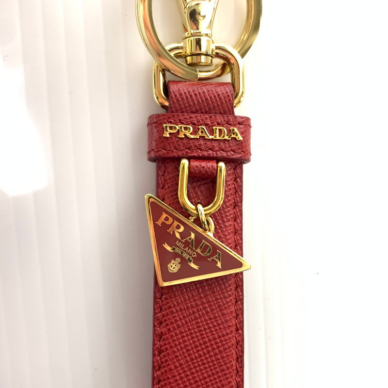 【中古品】【メンズ/レディース】 PRADA プラダ KEYHOLDER 1PP142 キーホルダー アクセサリー レザーキーチェーン 183-260622-ko-06-tei カラー：レッド 万代Net店