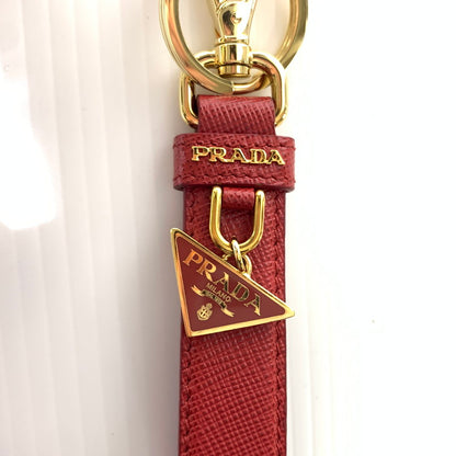 【中古品】【メンズ/レディース】 PRADA プラダ KEYHOLDER 1PP142 キーホルダー アクセサリー レザーキーチェーン 183-260622-ko-06-tei カラー：レッド 万代Net店