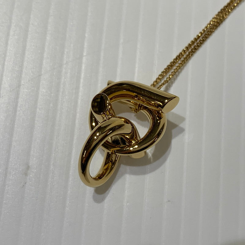 【中古品】【メンズ/レディース】 FERRAGAMO フェラガモ GANCINI NECKLACE ガンチーニ ネックレス アクセサリー ペンダント 182-260622-ko-09-tei カラー：ゴールド 万代Net店