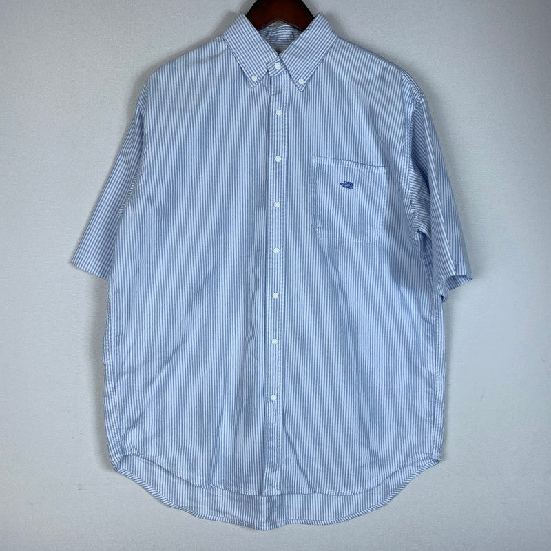 【中古品】【メンズ】 THE NORTH FACE ザ・ノースフェイス S/S STRIPE OX B.D.BIG SHIRT NT3111N ストライプ オックスフォード ボタンダウン ビッグ シャツ 半袖トップス 144-260622-ss-02-tei サイズ：S カラー：ブルー 万代Net店
