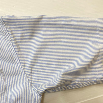 【中古品】【メンズ】 THE NORTH FACE ザ・ノースフェイス S/S STRIPE OX B.D.BIG SHIRT NT3111N ストライプ オックスフォード ボタンダウン ビッグ シャツ 半袖トップス 144-260622-ss-02-tei サイズ：S カラー：ブルー 万代Net店