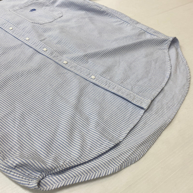 【中古品】【メンズ】 THE NORTH FACE ザ・ノースフェイス S/S STRIPE OX B.D.BIG SHIRT NT3111N ストライプ オックスフォード ボタンダウン ビッグ シャツ 半袖トップス 144-260622-ss-02-tei サイズ：S カラー：ブルー 万代Net店
