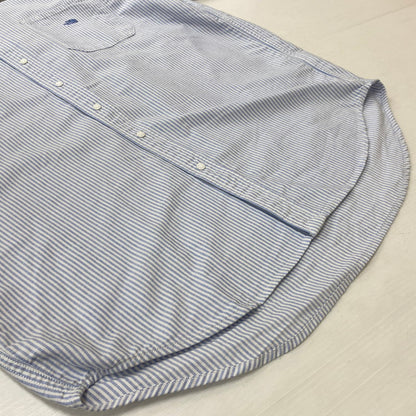 【中古品】【メンズ】 THE NORTH FACE ザ・ノースフェイス S/S STRIPE OX B.D.BIG SHIRT NT3111N ストライプ オックスフォード ボタンダウン ビッグ シャツ 半袖トップス 144-260622-ss-02-tei サイズ：S カラー：ブルー 万代Net店
