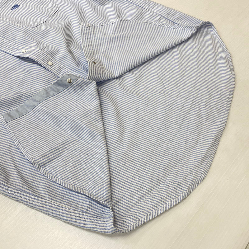 【中古品】【メンズ】 THE NORTH FACE ザ・ノースフェイス S/S STRIPE OX B.D.BIG SHIRT NT3111N ストライプ オックスフォード ボタンダウン ビッグ シャツ 半袖トップス 144-260622-ss-02-tei サイズ：S カラー：ブルー 万代Net店