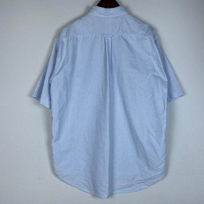 【中古品】【メンズ】 THE NORTH FACE ザ・ノースフェイス S/S STRIPE OX B.D.BIG SHIRT NT3111N ストライプ オックスフォード ボタンダウン ビッグ シャツ 半袖トップス 144-260622-ss-02-tei サイズ：S カラー：ブルー 万代Net店