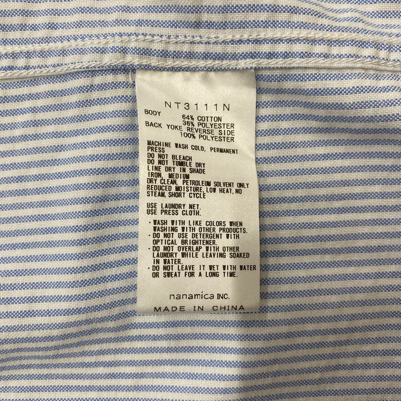 【中古品】【メンズ】 THE NORTH FACE ザ・ノースフェイス S/S STRIPE OX B.D.BIG SHIRT NT3111N ストライプ オックスフォード ボタンダウン ビッグ シャツ 半袖トップス 144-260622-ss-02-tei サイズ：S カラー：ブルー 万代Net店